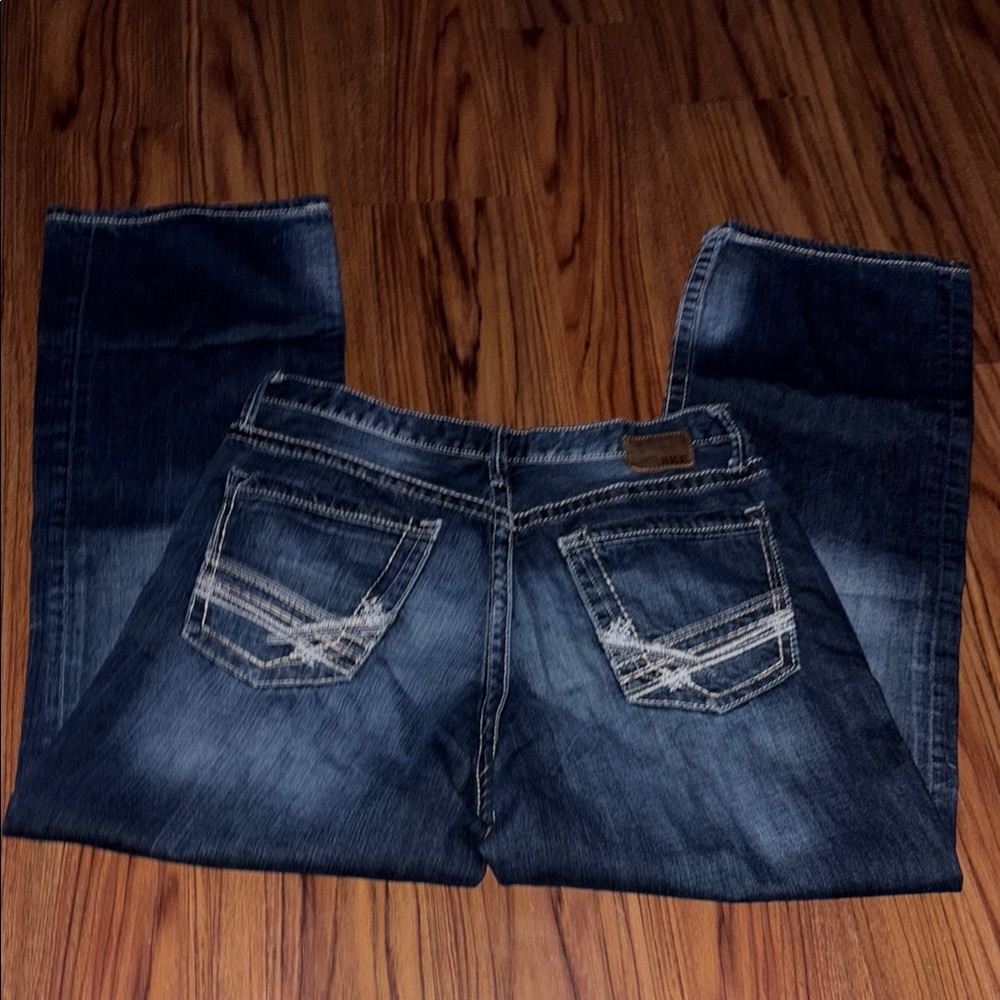 BKE Blue Straight Jeans Classic Style 34X32
